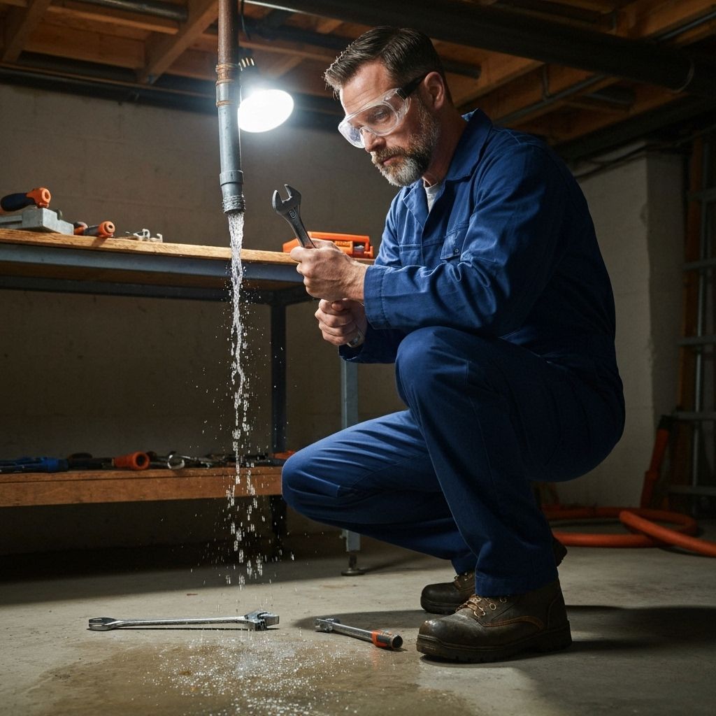 Teknisi profesional membersihkan pipa